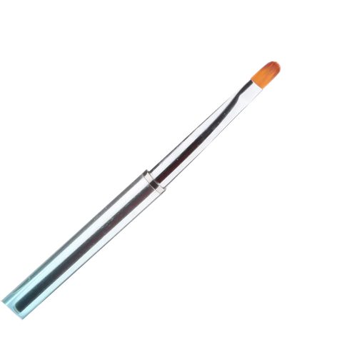 Torch körömépítő ecset szett 3 darabos, metál ombre nyéllel különböző fejekkel (zselé, porcelán)