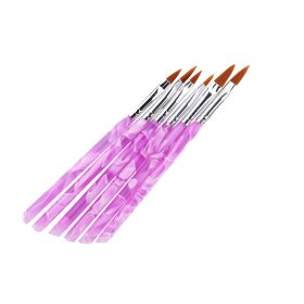   Torch 6 darabos porcelán építő ecset szett hegyes ecset rózsaszín nyéllel