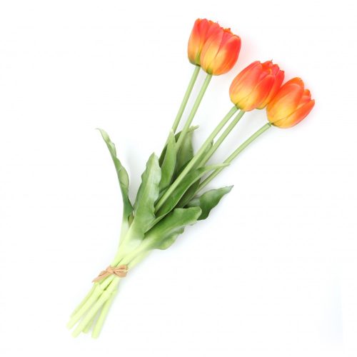 Gumi Tulipán csokor 5 szálas 40 cm - Narancssárga