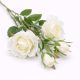 66 cm-es fehér 5 fejes selyem műrózsa ág – elegáns élethű dekoráció esküvőre és lakásba