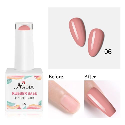 Nadia Color Rubber Base gel - Színezett alapzselé 8ml - 06