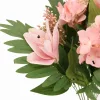 Prémium mesterséges liliom–rózsa virágcsokor 55 cm – 10 szálas rózsaszín dekorációs művirág csokor