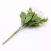 Prémium mesterséges vegyes virágcsokor 50 cm – 10 szálas rózsa és liliom dekorációs művirág csokor fehér színben
