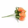 1. Terméknév: 50 cm-es 10 Szálas Narancs-Sárga Selyem Tulipán Csokor – Élethű Művirág Dekoráció Otthonra és Rendezvényre