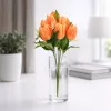 1. Terméknév: 50 cm-es 10 Szálas Narancs-Sárga Selyem Tulipán Csokor – Élethű Művirág Dekoráció Otthonra és Rendezvényre