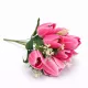50 cm-es 10 Szálas Pink Selyem Tulipán Csokor – Élénk Művirág Dekoráció Otthonra és Rendezvényre