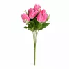 50 cm-es 10 Szálas Pink Selyem Tulipán Csokor – Élénk Művirág Dekoráció Otthonra és Rendezvényre