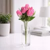 50 cm-es 10 Szálas Pink Selyem Tulipán Csokor – Élénk Művirág Dekoráció Otthonra és Rendezvényre