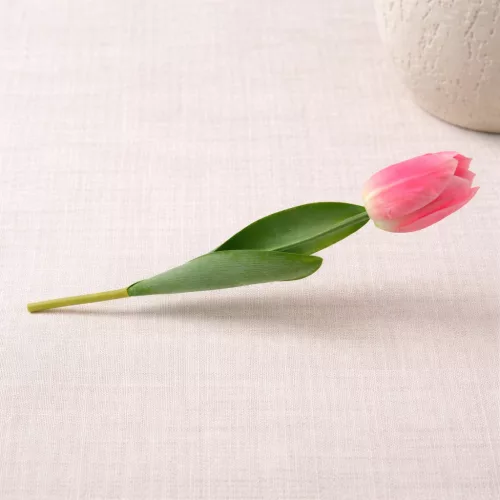 Prémium 56 cm-es rózsaszín műtulipán – vastag, stabil szilikon gumi dekor virág lakásba és rendezvényekre