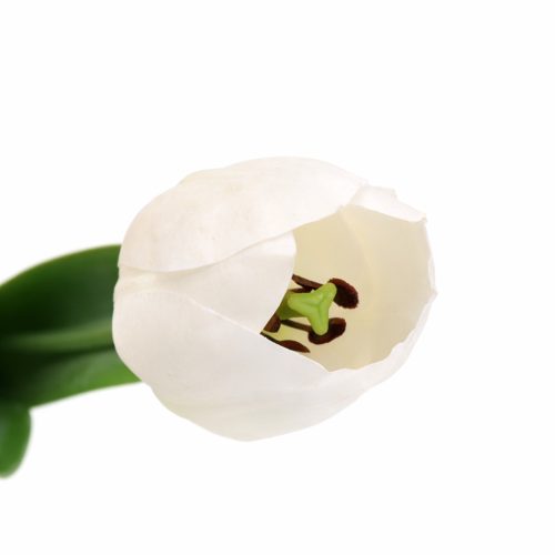 Prémium 56 cm-es fehér műtulipán – vastag, stabil szilikon gumi dekor virág otthonra és rendezvényre