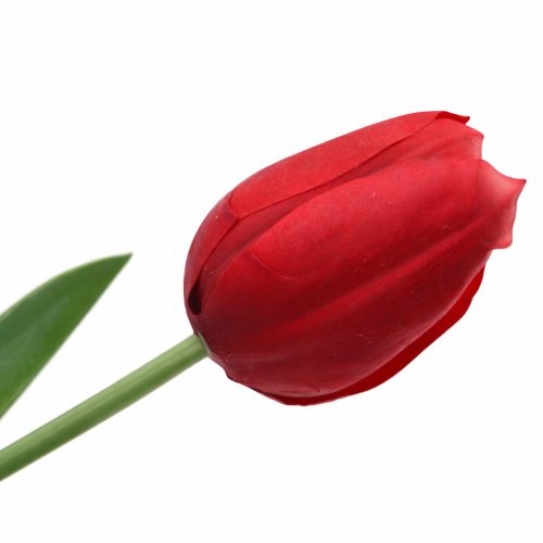 Prémium 56 cm-es piros műtulipán – vastag, stabil szilikon gumi dekor virág lakásba és rendezvényekre