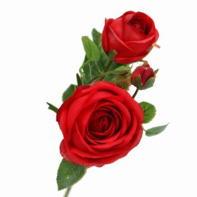   46 cm-es 3 Fejes Piros Selyem Rózsa – Élethű Műrózsa Dekorációhoz