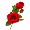 46 cm-es 3 Fejes Piros Selyem Rózsa – Élethű Műrózsa Dekorációhoz