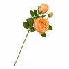 46 cm-es 3 Fejes Narancssárga Selyem Rózsa – Élethű Műrózsa Dekorációhoz
