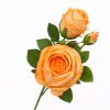 46 cm-es 3 Fejes Narancssárga Selyem Rózsa – Élethű Műrózsa Dekorációhoz