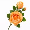 46 cm-es 3 Fejes Narancssárga Selyem Rózsa – Élethű Műrózsa Dekorációhoz