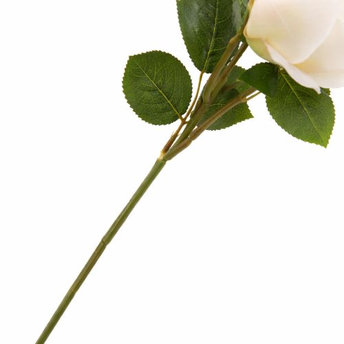 46 cm-es 3 Fejes Krémfehér Selyem Rózsa – Élethű Műrózsa Dekorációhoz