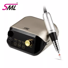   SML M1 Profeszionális műköröm csiszológép készlet, pedállal +csiszoló fejekkel - Arany