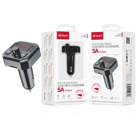   X-Start CC084 szivargyújtós Bluetooth MP3 autós töltő – 5A kimenet, FM-transzmitter, USB-port, kihangosító funkció