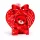 Kismackó „I Love You” szívvel – piros plüss maci 10 cm, szíves dekor csomagolásban