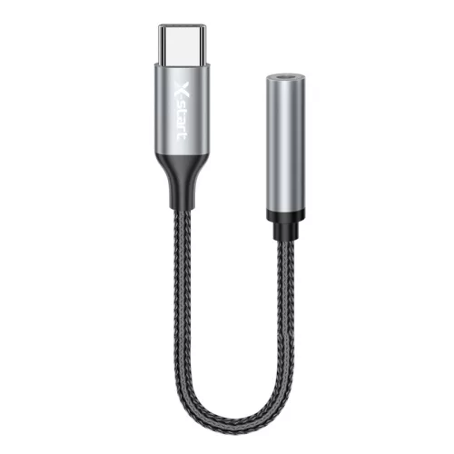 X-start USB-C – 3,5 mm jack audio adapter kábel – 14 cm, DAC chip, fejhallgató átalakító