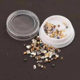 Flitteres körömdíszítő - ezüst és kék