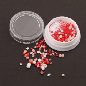 Flitteres köröm díszítő - piros és fehér