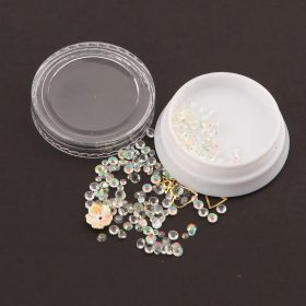 Flitteres körömdíszítő - barackos virággal