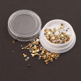 Flitteres körömdíszítő - arany és kék