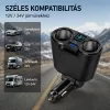 X-start 4 az 1-ben autós szivargyújtó elosztó és USB töltő – 120W, 2× szivargyújtó + 2× USB, feszültség kijelző