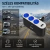 X-start 4 az 1-ben autós szivargyújtó elosztó USB porttal – 120W, 3× aljzat + 1× USB, LED világítás