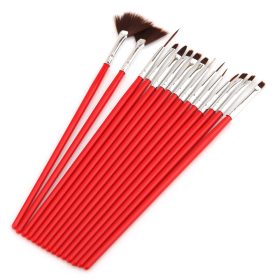 15 db-os Nail Art ecset - Piros 