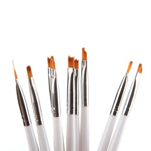 Ombre Körömdíszítő Ecset szett 9 db - Fehér