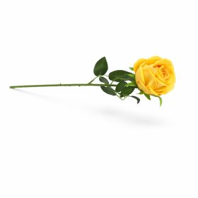   Prémium 52 cm-es sárga műrózsa – élethű szilikon dekor virág lakásba és ajándéknak