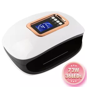   SUN H4 Plus 72W 36LED UV lámpa körömszárító LCD kijelző,  Automatikus érzékelő 10s 30s 60s 99s,  Körömszárító led lámpa