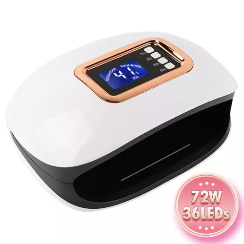 SUN H4 Plus 72W 36LED UV lámpa körömszárító LCD kijelző,  Automatikus érzékelő 10s 30s 60s 99s,  Körömszárító led lámpa