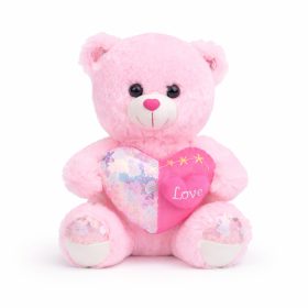   Plüss maci „Love” szívvel – rózsaszín plüss játék 35 cm, ajándék maci