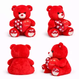   Plüss maci „Love” szívvel – piros plüss játék 30 cm, romantikus ajándék