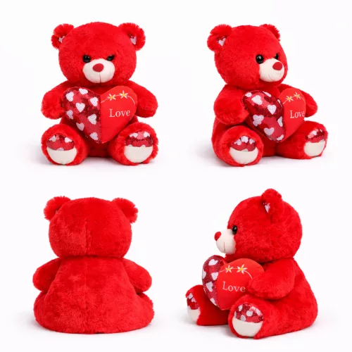 Plüss maci „Love” szívvel – piros plüss játék 30 cm, romantikus ajándék