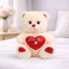 Plüss maci „Love You” szívvel – világos színű plüss játék 30 cm, romantikus ajándék