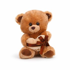   Plüss maci „Love” szívvel – barna plüss játék 25 cm, romantikus ajándék
