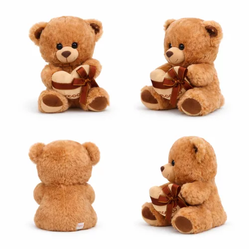 Plüss maci „Love” szívvel – barna plüss játék 25 cm, romantikus ajándék