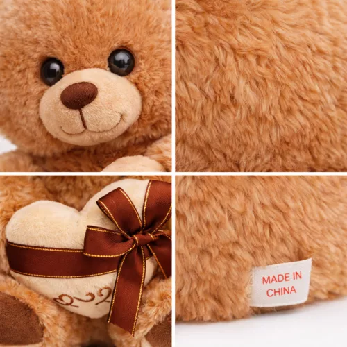 Plüss maci „Love” szívvel – barna plüss játék 25 cm, romantikus ajándék
