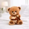 Plüss maci „Love” szívvel – barna plüss játék 25 cm, romantikus ajándék