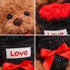 Plüss maci „Love” virágcsokorral – barna plüss játék 30 cm, romantikus ajándék