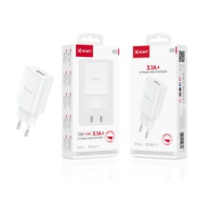 X-start 3.1A USB fali töltőadapter – egyportos, fehér