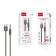 X-Start Type-C – 3.5 mm sztereó audio kábel 100 cm – fekete-piros, prémium fonott zene kábel telefonhoz és autóhoz