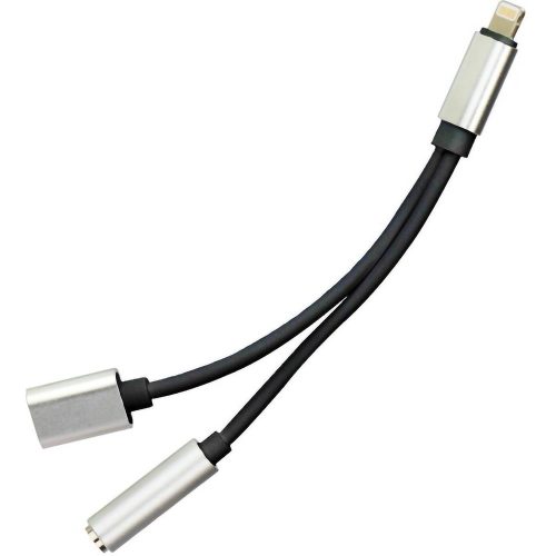 HF iPhone 7 /iPhone 7 Plus / iPhone 8 Plus elosztó adapter - 3,5 jack csatlakozó - lightning töltő csatlakozó