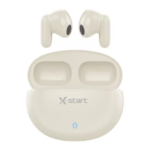 X-start LY117 TWS Vezeték Nélküli Fülhallgató – Krémszín, Bluetooth 5.3, zajcsökkentés, 30 h üzemidővel