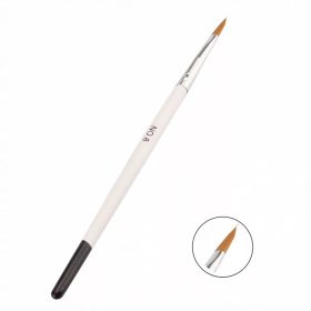 Műköröm - porcelán építő ecset 8#, fehér fekete